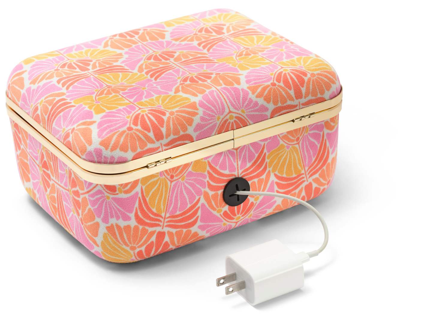 Electronic devices stored inside can be charged through the cord grommet in the back. Keep your favorite electronics safely stored and fully charged.
