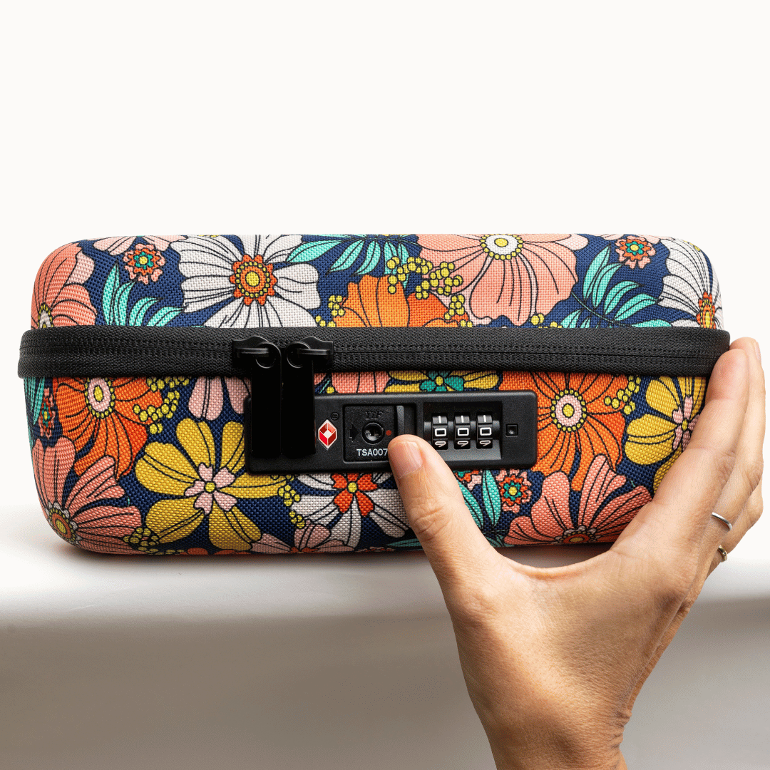 Combination TSA lock for travel, Rx prescriptions, childproofing, pet-proofing, safety, pill box, secure storage, jewelry case box.