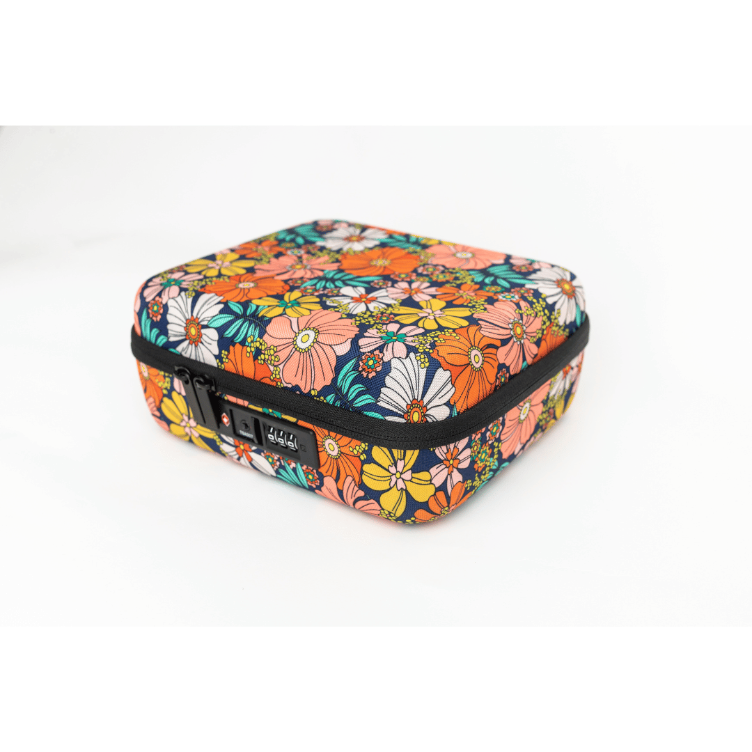 Groovy TSA lock travel case combo combination lock sealed. Childproof, pet-proof. Great for safe Rx storage, dorm rooms, privacy, pet safety.