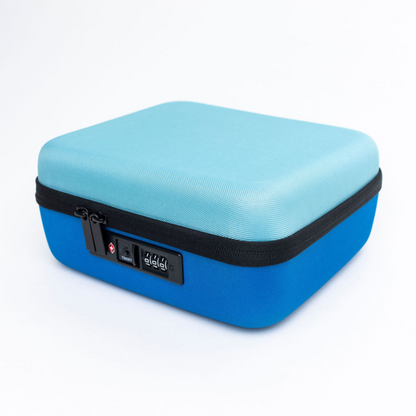 NEW! Lockbox stash box with zipper combination lock - Blue color block