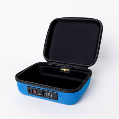 Lockbox with zipper combination lock - Blue color block