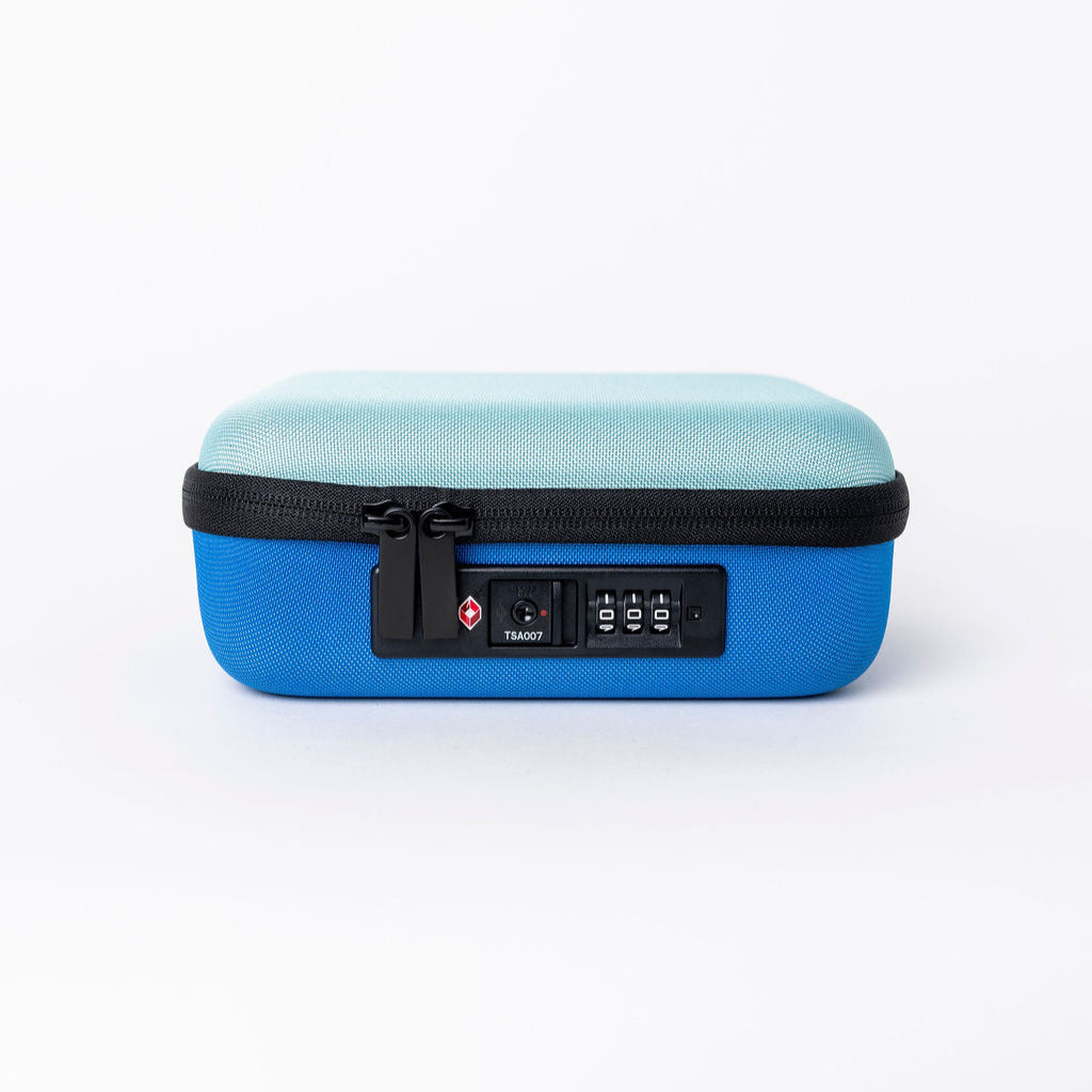 Lockbox with zipper combination lock - Blue color block